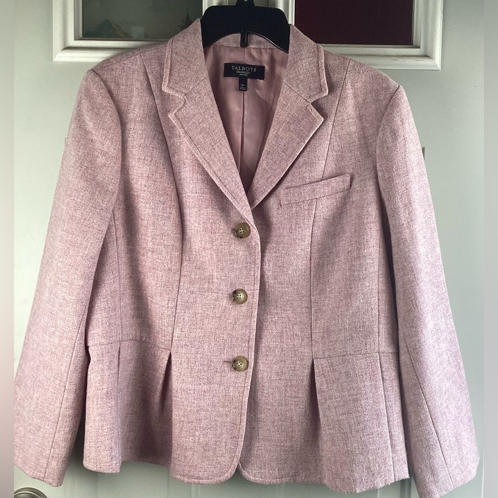 Talbots Blush Pink Women's Blazer wool academia preppy business casual
